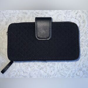 Vera Bradley Black Quilted Wallet with Snap Closure
